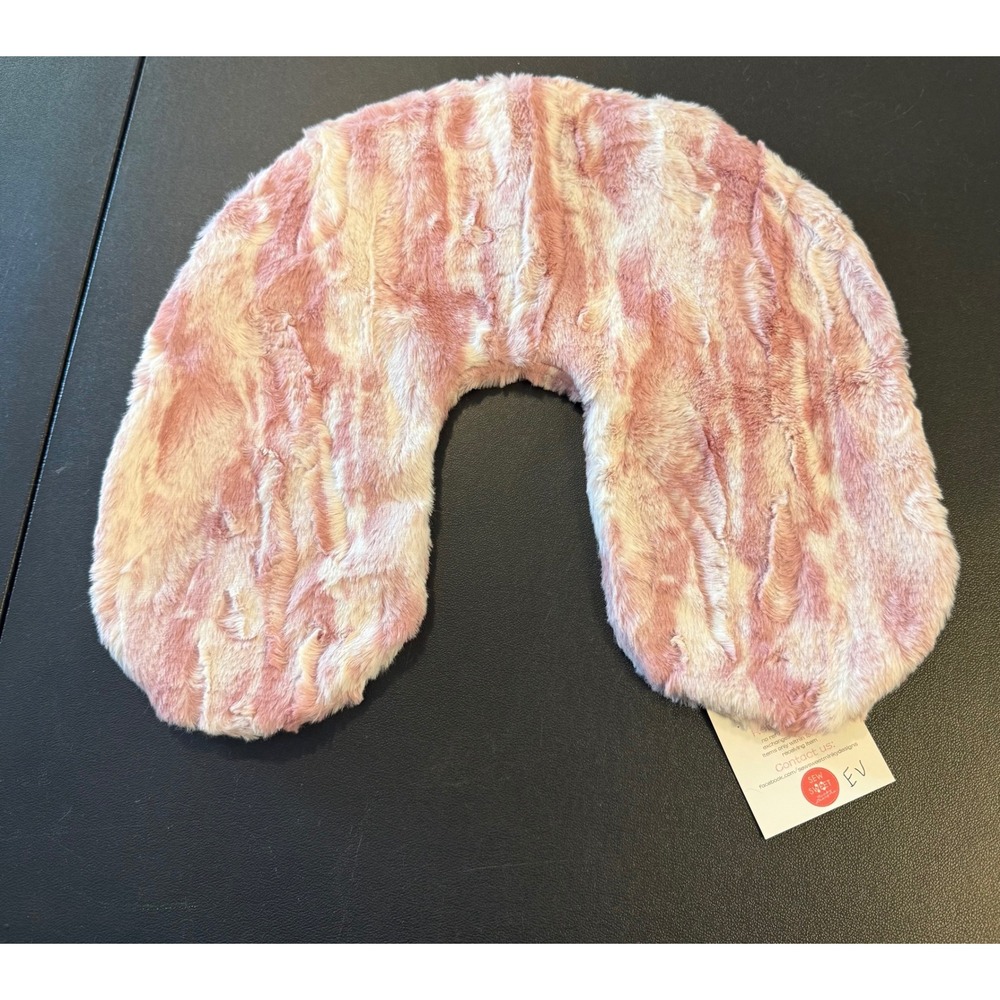 Sew Sweet Minky Designs Neck Travel Pillow Cover Pink Marbled Plush Luxury NEW